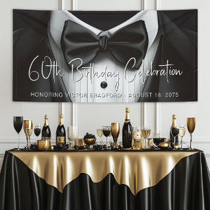 Mens Tuxedo Birthday Party Banner