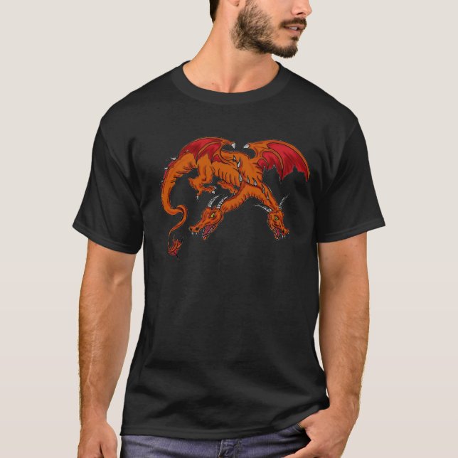 Mens Two Headed Dragon T-Shirt (Front)