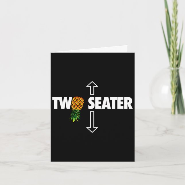 Mens two seater swinger mens funny upside down card (Front)