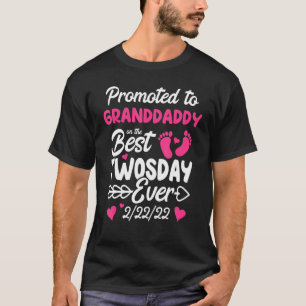 Mens Twosday Promoted To Granddaddy Grandpa New Ba T-Shirt