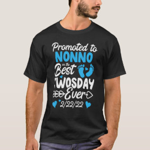 Mens Twosday Promoted To Nonno Grandpa New Baby An T-Shirt