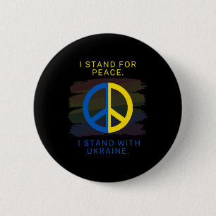 Mens Ukraine - I Stand With Ukraine - I Stand For  6 Cm Round Badge