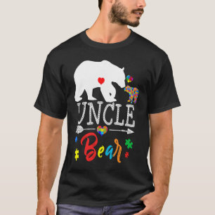 Mens Uncle Bear Autism Awareness T  Autism Family T-Shirt