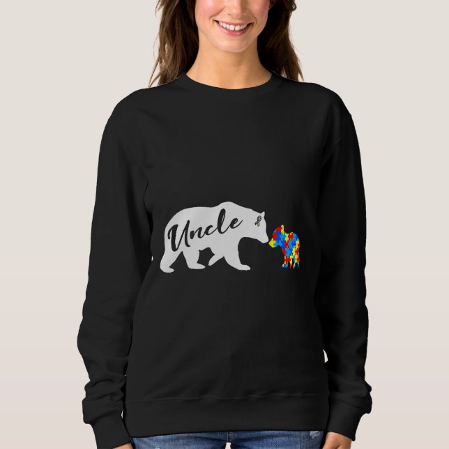 Mens Uncle Bear Autistic Autism Awareness Sweatshirt (Front)