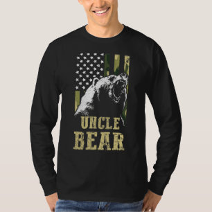 Mens Uncle Bear Camouflage Usa American Flag T-Shirt