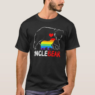 Mens Uncle Bear Proud Dad Daddy Rainbow Lgbt Pride T-Shirt