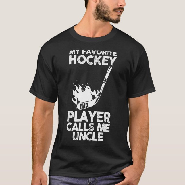 Mens Uncle Hockey Player T-Shirt (Front)
