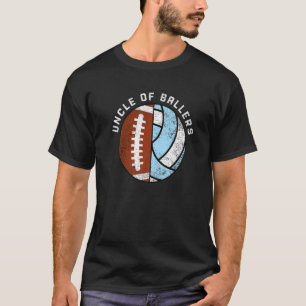 Mens Uncle Of Ballers  Football Volleyball Uncle T-Shirt