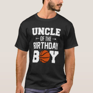 Mens Uncle Of The Birthday Boy Basketball Boy Fami T-Shirt