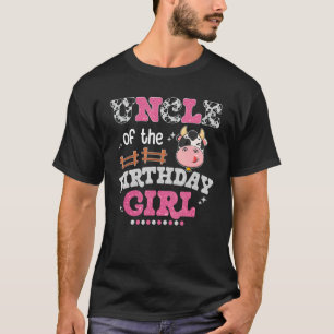 Mens Uncle Of The Birthday For Girl Cow Farm Cow U T-Shirt