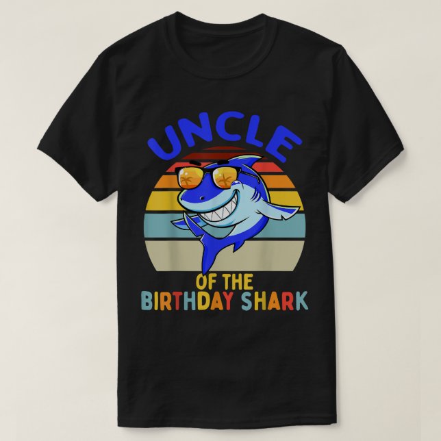 Mens Uncle of the Shark Birthday Matching Family  T-Shirt (Design Front)