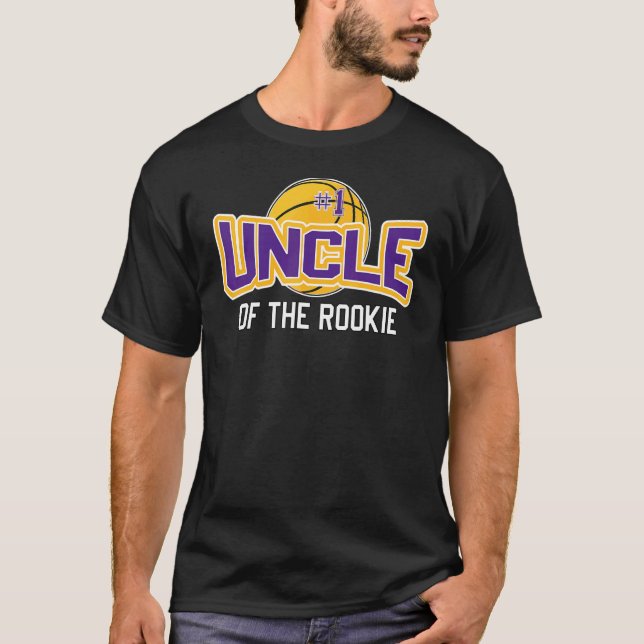 Mens Uncle Rookie Of Year 1st Birthday Basketball  T-Shirt (Front)