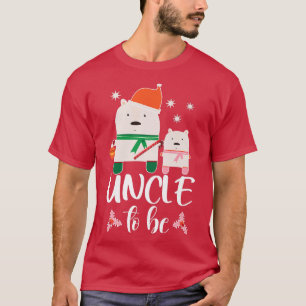 Mens Uncle To Be Polar Bear Christmas Baby Shower  T-Shirt