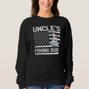 Mens Uncle's Fishing Buddy American Flag Fishing F Sweatshirt