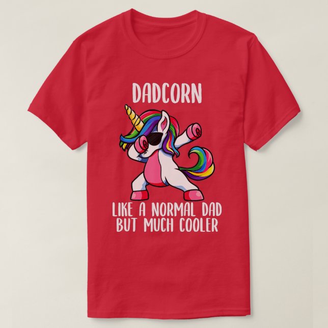 Mens Unicorn Dad Girl Birthday Party Apparel DadCo T-Shirt (Design Front)