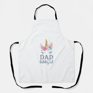 Mens Unicorn Dad of the Birthday Girl Matching Par Apron