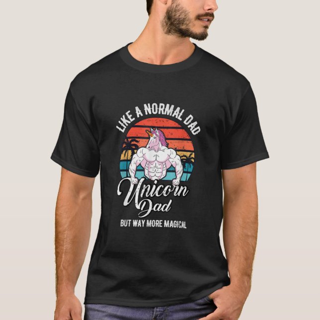 Mens Unicorn Dad Unicorns Gym Workout Gift T-Shirt (Front)