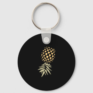 Mens upside down pineapple subtle vacation funny key ring