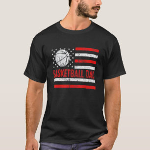 Mens Us Flag Basketball Dad Vintage Sport Father T-Shirt