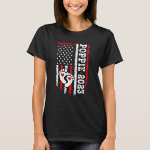 Mens Us Flag Promoted To Poppie Est 2023 Father's T-Shirt