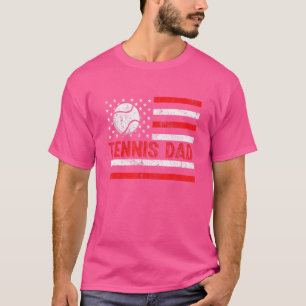 Mens Us Flag Tennis Dad Vintage Sport   Father's D T-Shirt