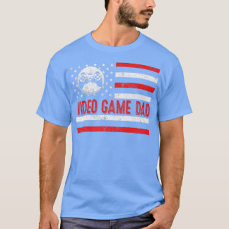 Mens US Flag Video Game Dad Vintage Sport Lover Fa T-Shirt