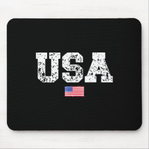 Mens Usa Flag 4th Of July America Day Of Independe Mouse Pad