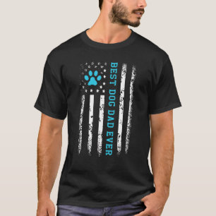 Mens Usa Flag Best Dog Dad Ever American Puppy Pa T-Shirt