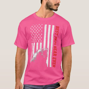 Mens USA Flag Best Papi Bear Ever Vintage Funny  T-Shirt