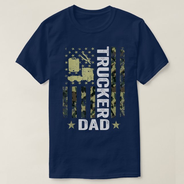 Mens USA Flag Camoue Trucker Dad Patriotic Father' T-Shirt (Design Front)