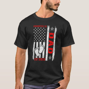 Mens Usa Flag Promoted To X0008 Dad Est 2023 Men F T-Shirt
