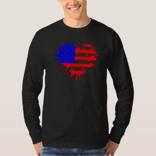 Mens Usa Heart 4th Of July Great American Flag T-Shirt