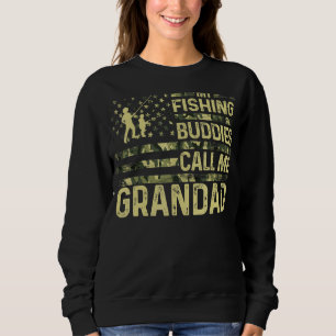 Mens Usa Patriotic For Fishman My Fishing Buddies Sweatshirt