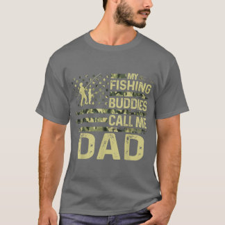 Mens USA Patriotic For Fishman My Fishing Buddies  T-Shirt