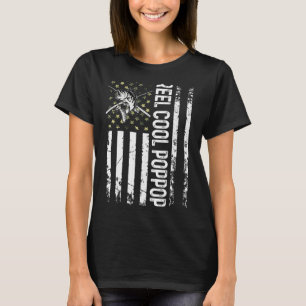 Mens Usa Reel Cool Poppop For Daddy Fishing  Fathe T-Shirt