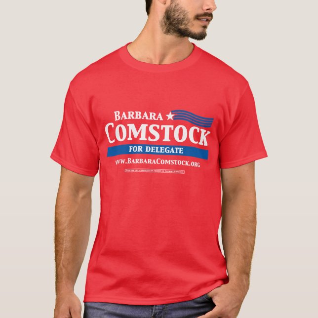Men's VA Delegate Barbara Comstock Shirt (Red) (Front)