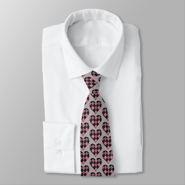 Men's Valentine Hearts Tie (Tied)