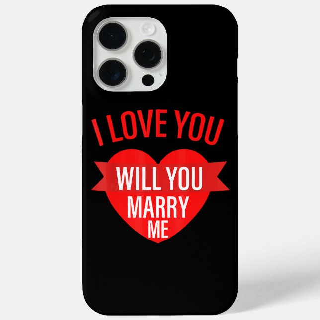 Mens Valentines Day Proposal I Love You Will You M Case-Mate iPhone Case (Back)
