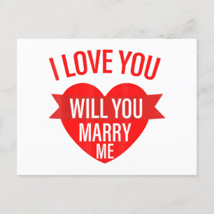 Mens Valentines Day Proposal I Love You Will You M Postcard