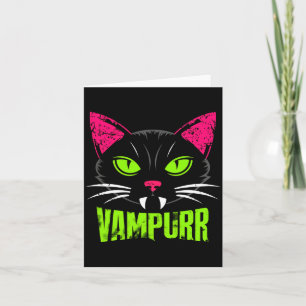Mens Vampurr Cat Black Cat Halloween Spooky Card
