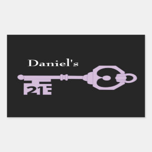 Mens Vector 21st Birthday Party Key Tag Sticker