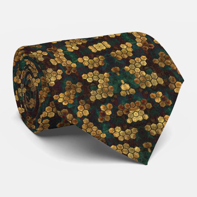 Men's Verdant Wine Honeycomb Tie (Rolled)