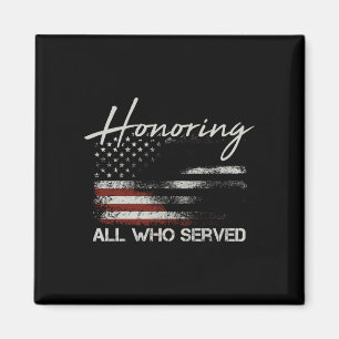 Mens veteran american flag honouring who served magnet