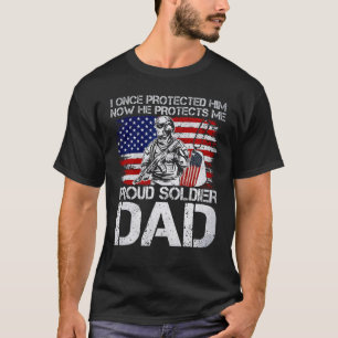 Mens Veteran Proud Soldier Dad Military T-Shirt
