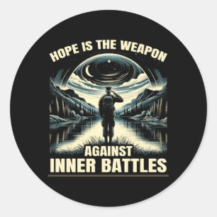 Mens Veteran Suicide Awareness Mental Health Classic Round Sticker