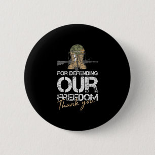 Mens veteran thank army soldier combat cool 6 cm round badge