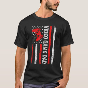 Mens Video Game Dad American Flag Dad Video Game F T-Shirt