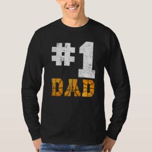 Mens Vintage 1 Dad Number One Netball Dad Father's T-Shirt