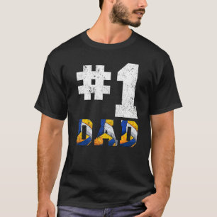 Mens Vintage 1 Dad Number One Volleyball Dad Fathe T-Shirt