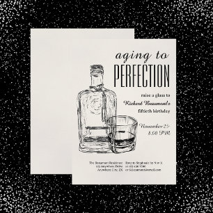 Men's Vintage Aging to Perfection 50th birthday Invitation